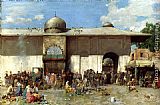 Alberto Pasini A Market Scene painting